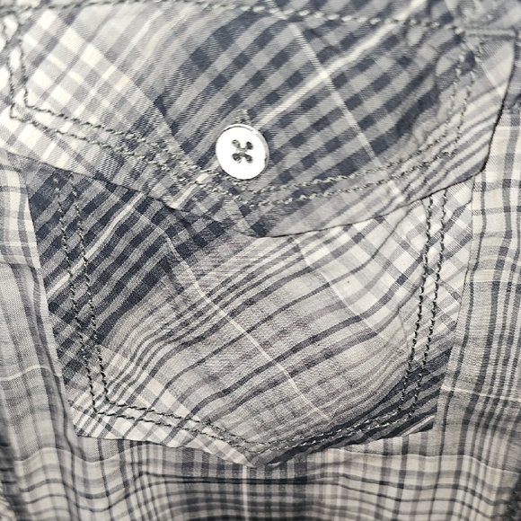 INC International Concepts Black and White Casual Button Down Shirt Size Medium - Picture 3 of 5